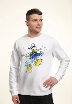 Disney Classic Mickey Splatter Donald - Sweater - White -Mode Verkoop 044b1b1f81aa4251a7542613633a402b