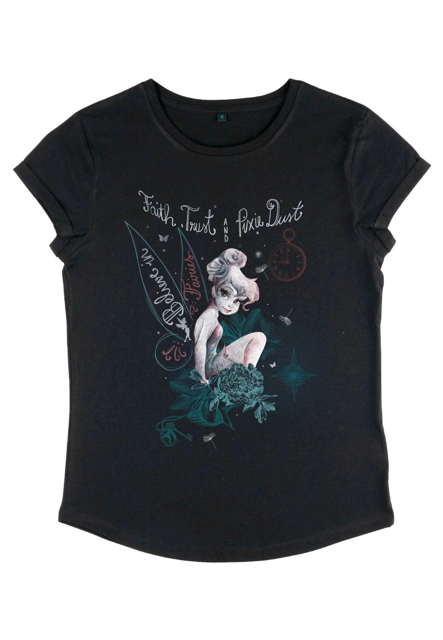 Disney Peter Pan Tink In Fairy Land - T-Shirt Print - Black 5 Disney Peter Pan Tink In Fairy Land - T-Shirt Print - Black - Afbeelding 5