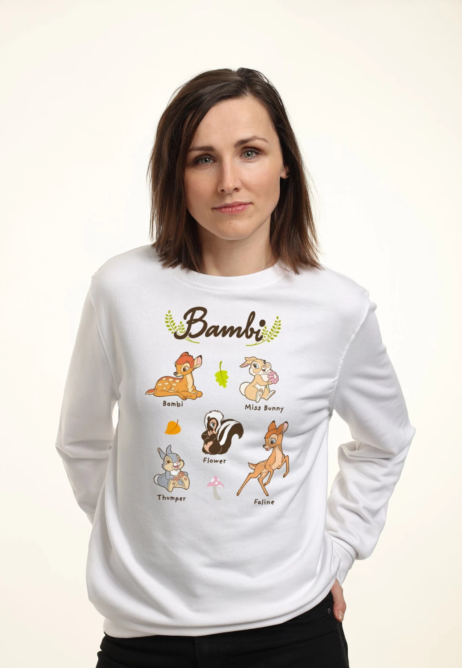 Disney Bambi Textbook - Sweater - White 1 Disney Bambi Textbook - Sweater - White