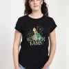 Disney Alice In Wonderland Alice Plant Smell- T-Shirt Print - Black