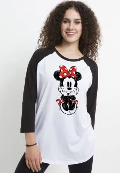 Disney Mickey And Friends Sitting Minnie Sketch - Longsleeve - White/Black -Mode Verkoop 07a1316757bb414ba4e67c90fca09481