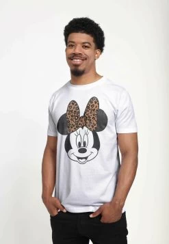 Disney Mickey Classic Modern Minnie Face Leopard Unisex - T-Shirt Print - White -Mode Verkoop 08007d82294f415193f392e69f831aa2