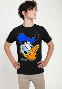 Disney Classic Mickey Donald Big Face Unisex - T-Shirt Print - Black -Mode Verkoop 09d66ac10fce4377ad98e84950aefc8c