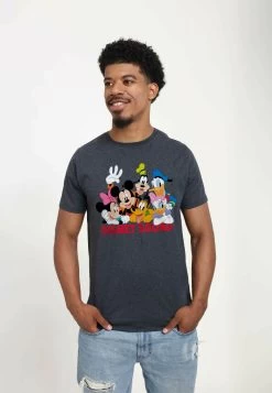 Mickey Classic Disney Squad Unisex - T-Shirt Print - Melange Black -Mode Verkoop 0a342f15ae0f41098f8e4e9d19633a72