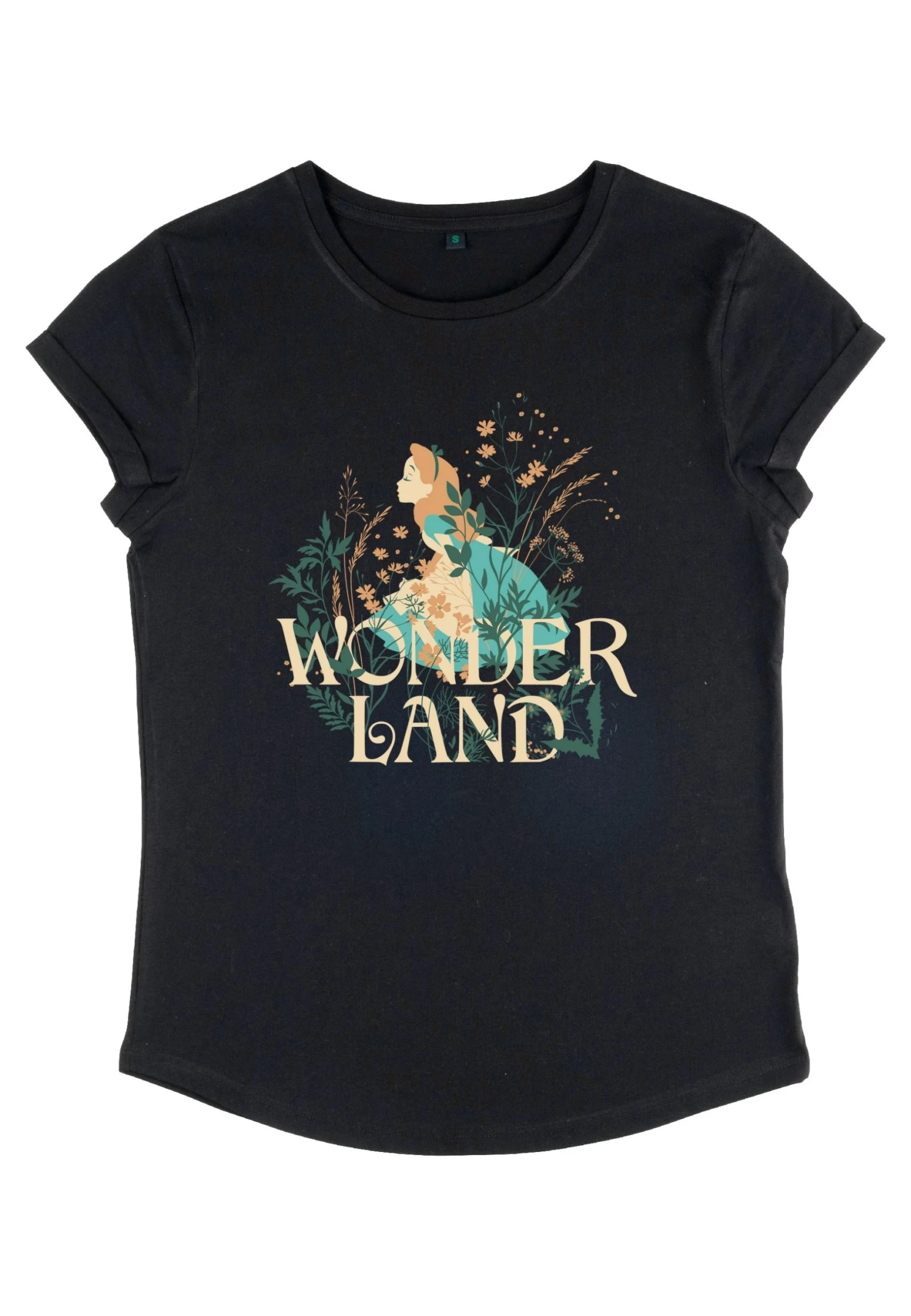 Disney Alice In Wonderland Alice Plant Smell- T-Shirt Print - Black 4 Disney Alice In Wonderland Alice Plant Smell- T-Shirt Print - Black - Afbeelding 4
