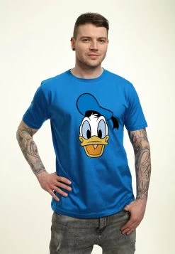 Disney Classic Mickey Big Face Donald- T-Shirt Print - Bright Blue -Mode Verkoop 0f7f56fc7fc249e3a1ac943b4854a72f