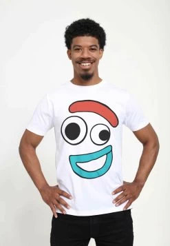 Disney Toy Story 4 Big Face Smiling Forky Unisex - T-Shirt Print - White