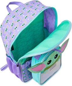 Disney Star Wars - Baby Yoda - Rugtas - Rugzak - Backpack - Paars - Groen - The Mandalorian - Inclusief Lunchtas - Afneembaar - Tweedelig - Glitter - Glamour - Pailletten - Eyecatcher - Back To School - Kinderen - Meisjes - Cadeau -Mode Verkoop 1011x1200 1