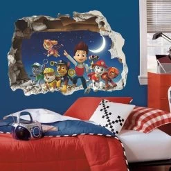 Disney Paw Patrol Muursticker - 3D Paw Patrol Muursticker 50x70 Cm - Kinder Muurstickers