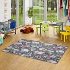 Disney Cars 97 Speelkleed - Officieel Gelicentieerd - 95x133 Cm - World Of Cars II- Grijs - Vloerkleed - Speeltapijt