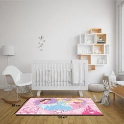 Disney Princess Met Diamanten Speelkleed - Officieel Gelicentieerd - 95x133 Cm - Roze - Vloerkleed - Speeltapijt -Mode Verkoop 1200x1200 50