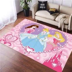 Disney Princess Met Diamanten Speelkleed - Officieel Gelicentieerd - 95x133 Cm - Roze - Vloerkleed - Speeltapijt -Mode Verkoop 1200x1200 52