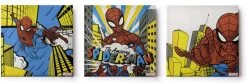Disney - Canvas Set Van 3 - Marvel Spiderman - Retro - 3x 30x30cm