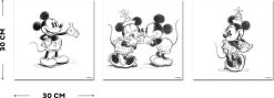 Disney - Canvas Set Van 3 - Mickey & Minnie - Sketches - 3x30x30cm -Mode Verkoop 1200x431