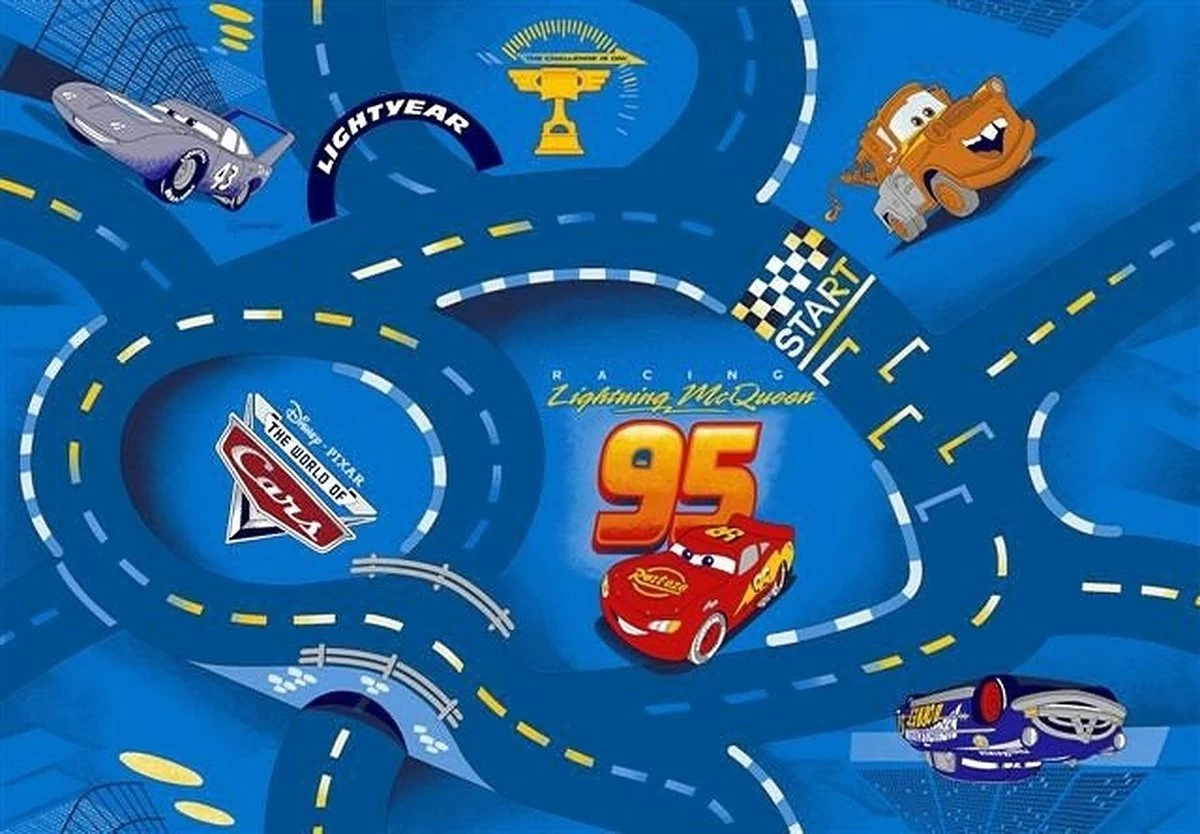 Disney Cars 77 Speelkleed - Officieel Gelicentieerd - 95x133 Cm - World Of Cars - Blauw - Vloerkleed - Speeltapijt 2 Disney Cars 77 Speelkleed - Officieel Gelicentieerd - 95x133 Cm - World Of Cars - Blauw - Vloerkleed - Speeltapijt - Afbeelding 2