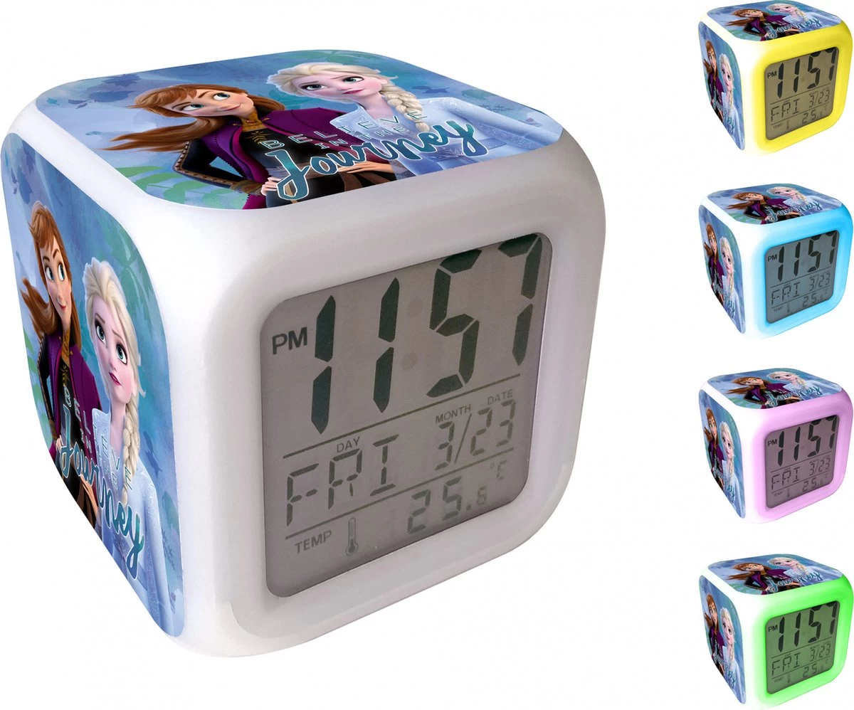Disney Wekker Frozen Digitaal Led Junior 8 Cm Wit/blauw 2 Disney Wekker Frozen Digitaal Led Junior 8 Cm Wit/blauw - Afbeelding 2
