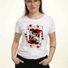 Disney Alice In Wonderland Queen Of Hearts - T-Shirt Print - White