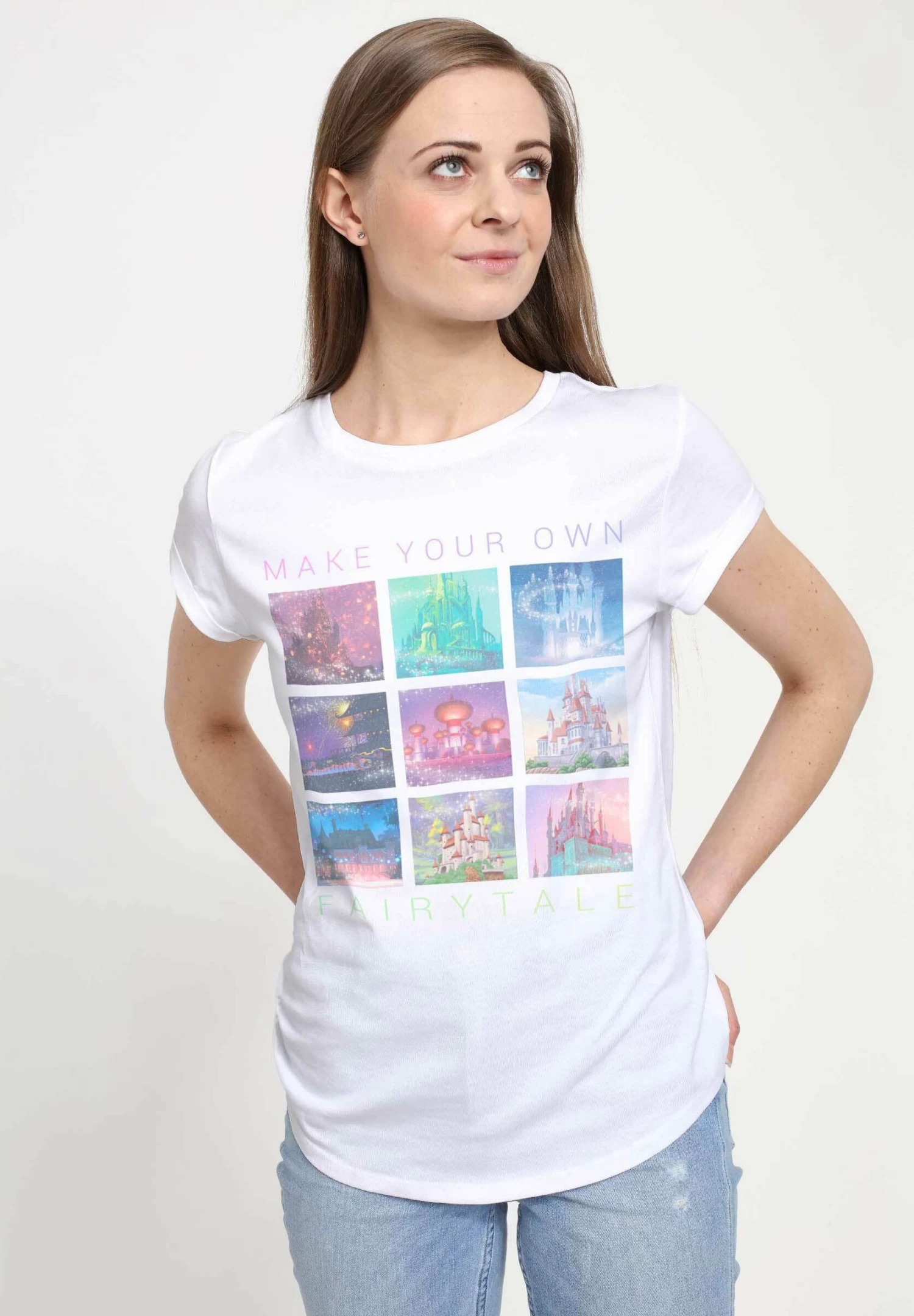 Disney Princesses Castles In Disney Princess Movies - T-Shirt Print - White 4 Disney Princesses Castles In Disney Princess Movies - T-Shirt Print - White - Afbeelding 4
