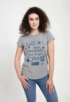 Disney Dumbo Follow Dreams - T-Shirt Print - Melange Grey