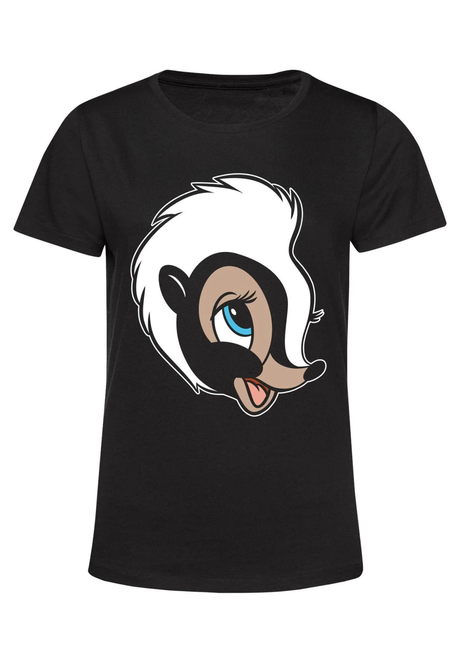 Disney Bambi Flower Big Face - T-Shirt Print - Black 5 Disney Bambi Flower Big Face - T-Shirt Print - Black - Afbeelding 5
