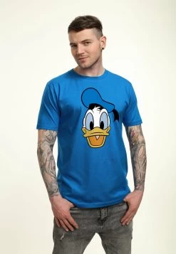 Disney Classic Mickey Big Face Donald- T-Shirt Print - Bright Blue -Mode Verkoop 1cfbb16fa798467d8c5a9c0b0736776f