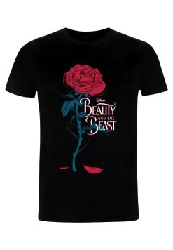 Disney BeautyThe Beast: Live Action Logo Rose - T-Shirt Print - Black