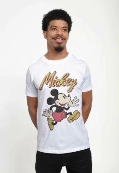 Disney Mickey Classic Vintage Mickey Unisex - T-Shirt Print - White -Mode Verkoop 1f23d438146f4625aa68443834572cd8