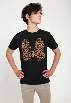 Disney Mickey Classic Animal Print Bow Unisex - T-Shirt Print - Black -Mode Verkoop 203ba388239d4a368a94d55dd6e5786c