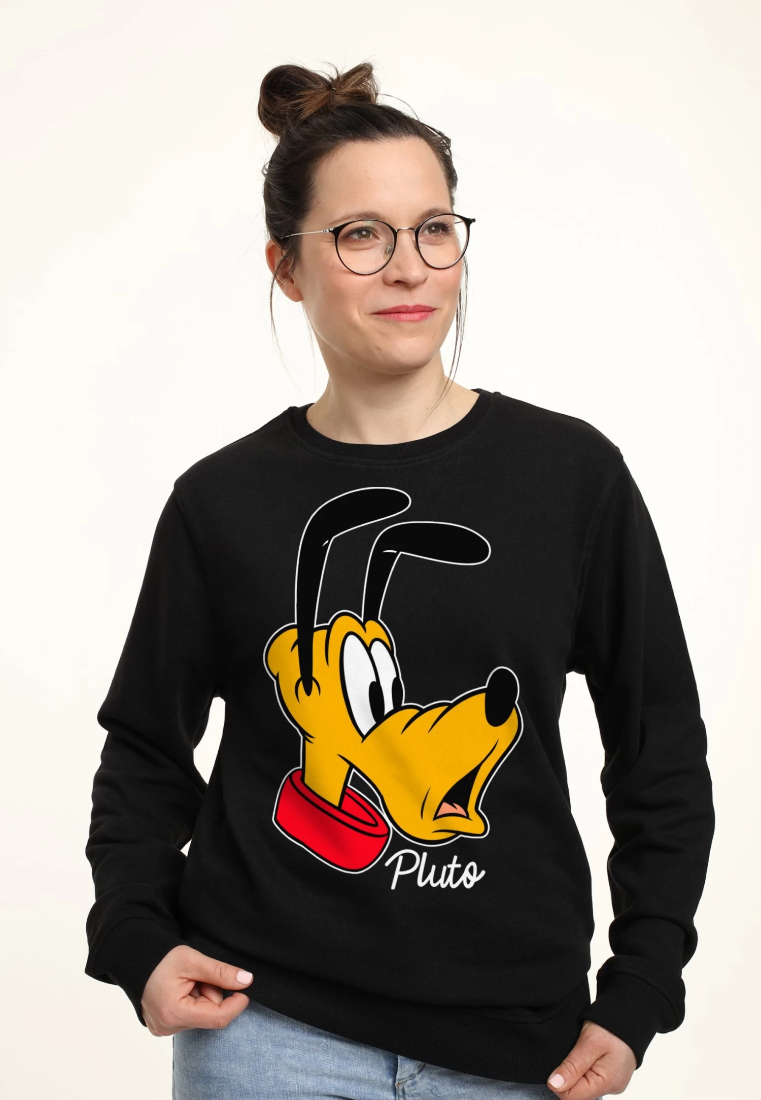 Disney Classic Mickey Pluto Big Face - Sweater - Black 3 Disney Classic Mickey Pluto Big Face - Sweater - Black - Afbeelding 3