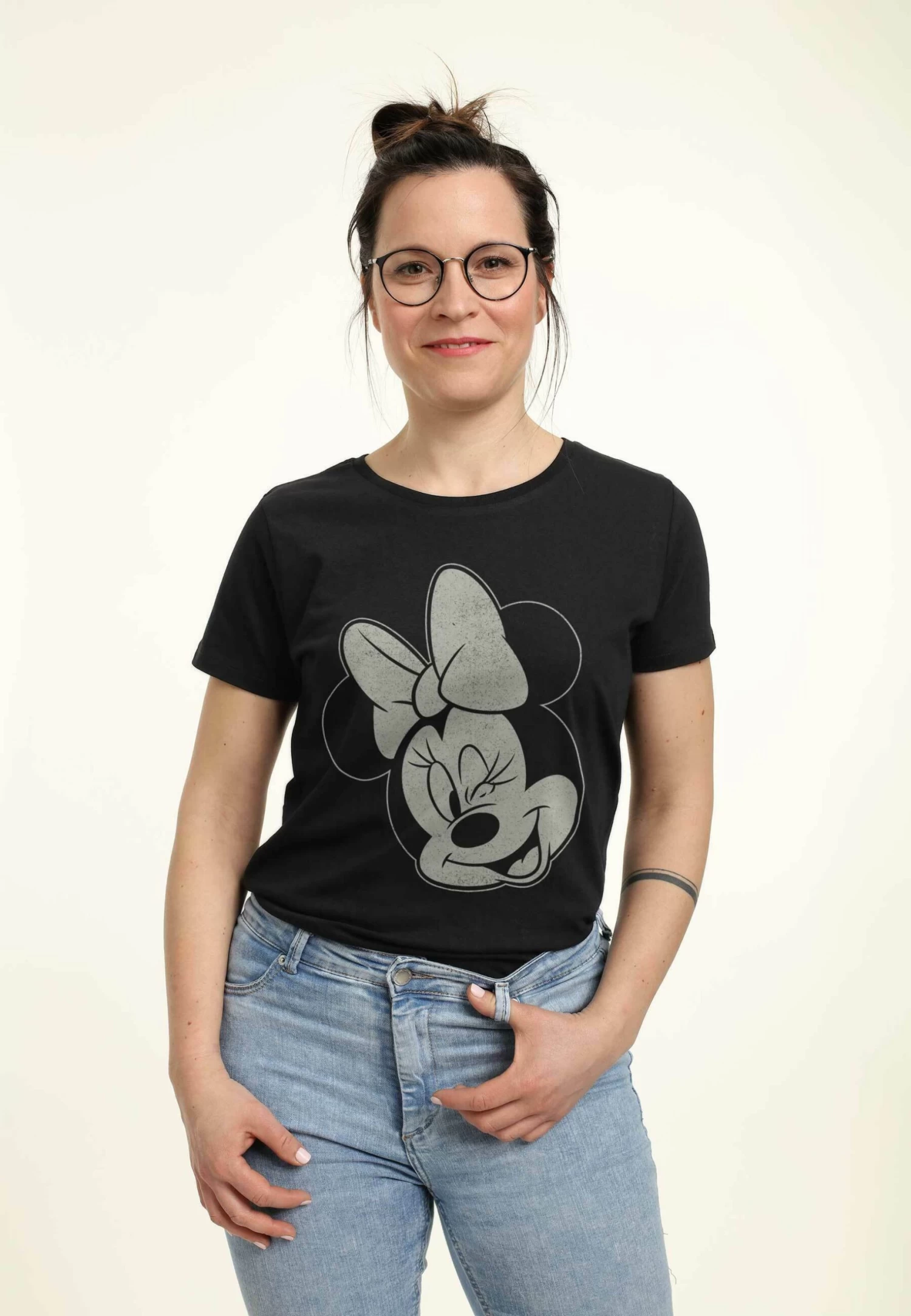 Disney Mickey Classic Minnie Wink - T-Shirt Print - Black 4 Disney Mickey Classic Minnie Wink - T-Shirt Print - Black - Afbeelding 4