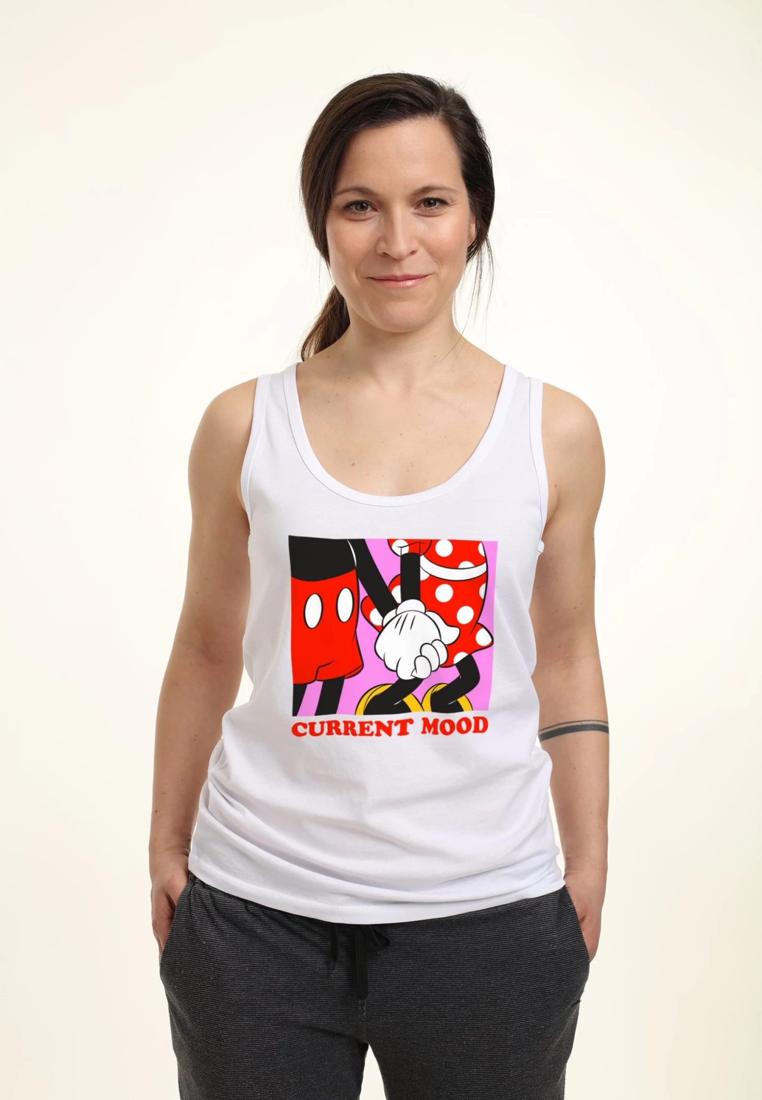 Disney Mickey Classic Current Mood- Top - White 1 Disney Mickey Classic Current Mood- Top - White