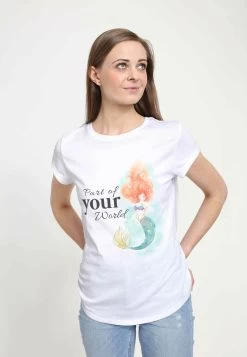 Disney The Little Mermaid Peaceful Ariel World - T-Shirt Print - White