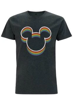 Disney Mickey Classic Rainbow Ears Unisex - T-Shirt Print - Melange Black -Mode Verkoop 2fcb1511e81640a9942c9509371a614b