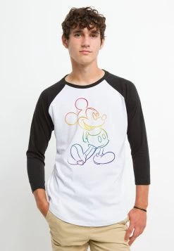 Disney Mickey Mouse Big Pride - Longsleeve - White Black -Mode Verkoop 3039b1917ce14e19a48da1f9decc30fc
