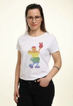 Disney Mickey Classic Love Is Love Pride Mickey - T-Shirt Print - White -Mode Verkoop 307f85ec9f3642ae97631394d61b87f7