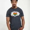 Disney Classic Mickey Rainbow Love Unisex - T-Shirt Print - Melange Black