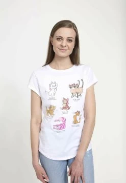 Disney Mickey And Friends Cat Breeds - T-Shirt Print - White