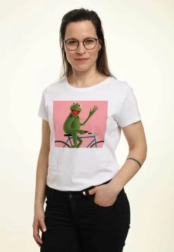 Disney Muppets Biking Kermit - T-Shirt Print - White -Mode Verkoop 3e9d3fc3af7c4c28b5bfc0ca1028069b