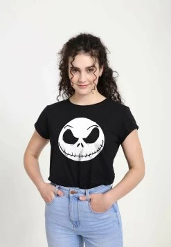 Disney Nightmare Before Christmas Big Face Jack - T-Shirt Print - Black -Mode Verkoop 4160ba6ad67d4a0aa00ffdf4734ed387