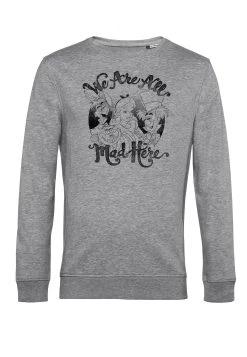 Disney Alice In Wonderland All Mad Here - Sweater - Heather Grey -Mode Verkoop 41d0eead978d4989bad24118228caaba