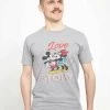 Disney Classic Mickey True Love Story Unisex - T-Shirt Print - Melange Grey