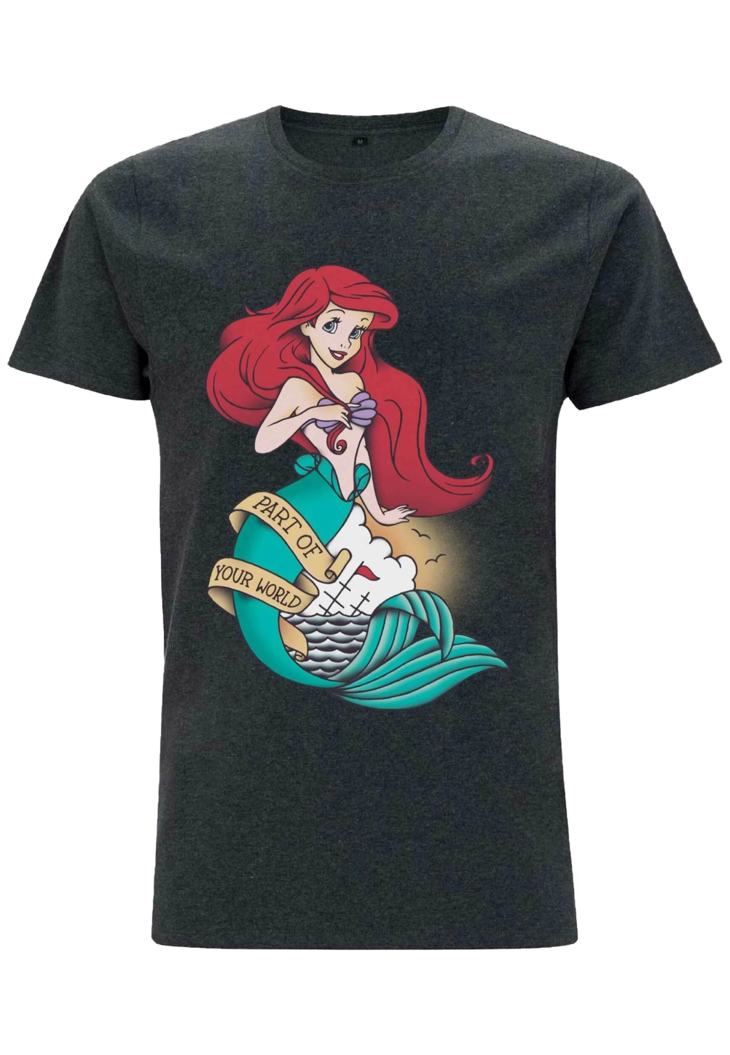 Disney The Little Mermaid Sailor Ariel Unisex - T-Shirt Print - Melange Black 5 Disney The Little Mermaid Sailor Ariel Unisex - T-Shirt Print - Melange Black - Afbeelding 5