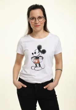 Disney Classic Mickey Mickey Watery - T-Shirt Print - White