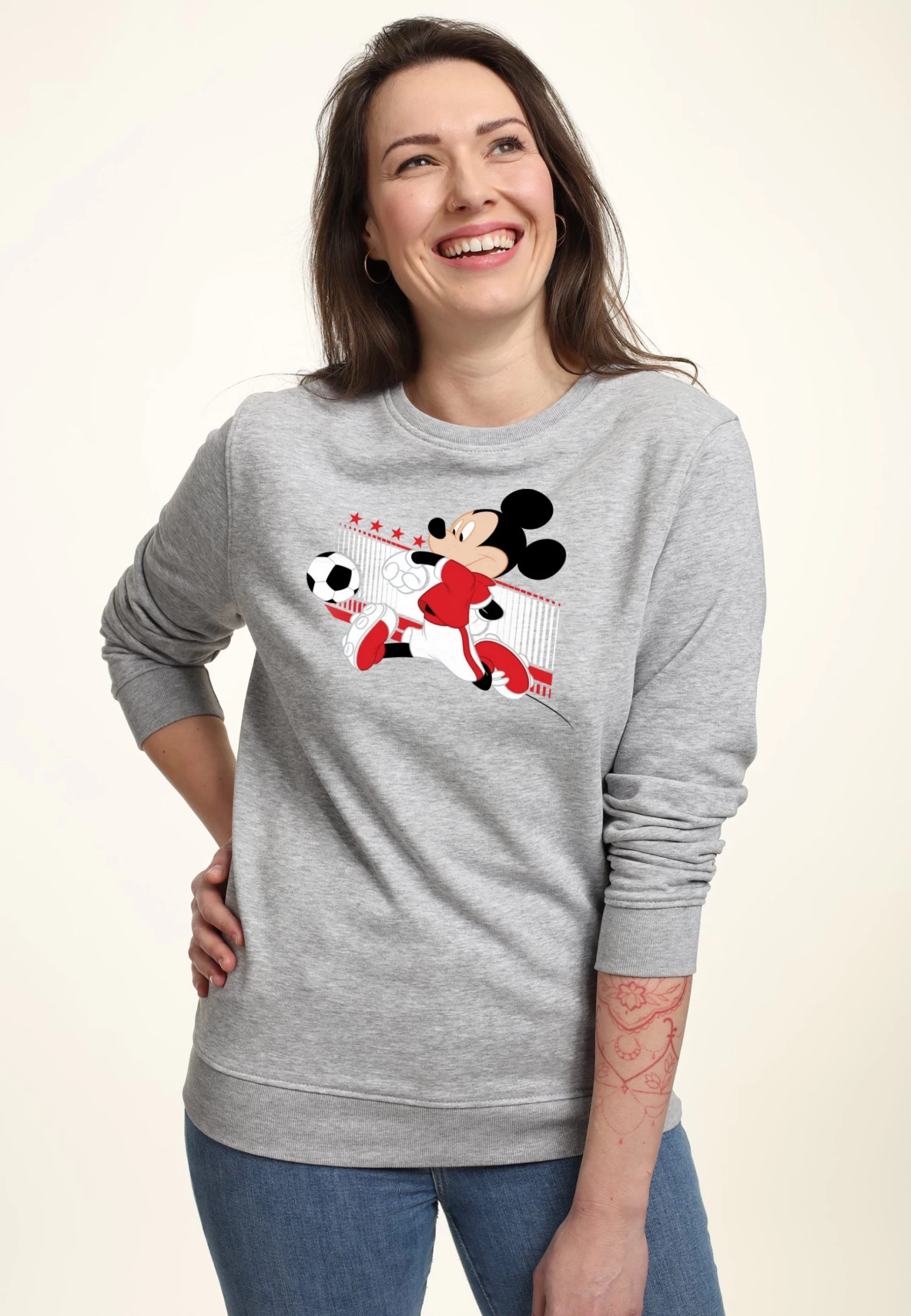 Disney Classic Mickey Canada Kick - Sweater - Heather Grey 3 Disney Classic Mickey Canada Kick - Sweater - Heather Grey - Afbeelding 3