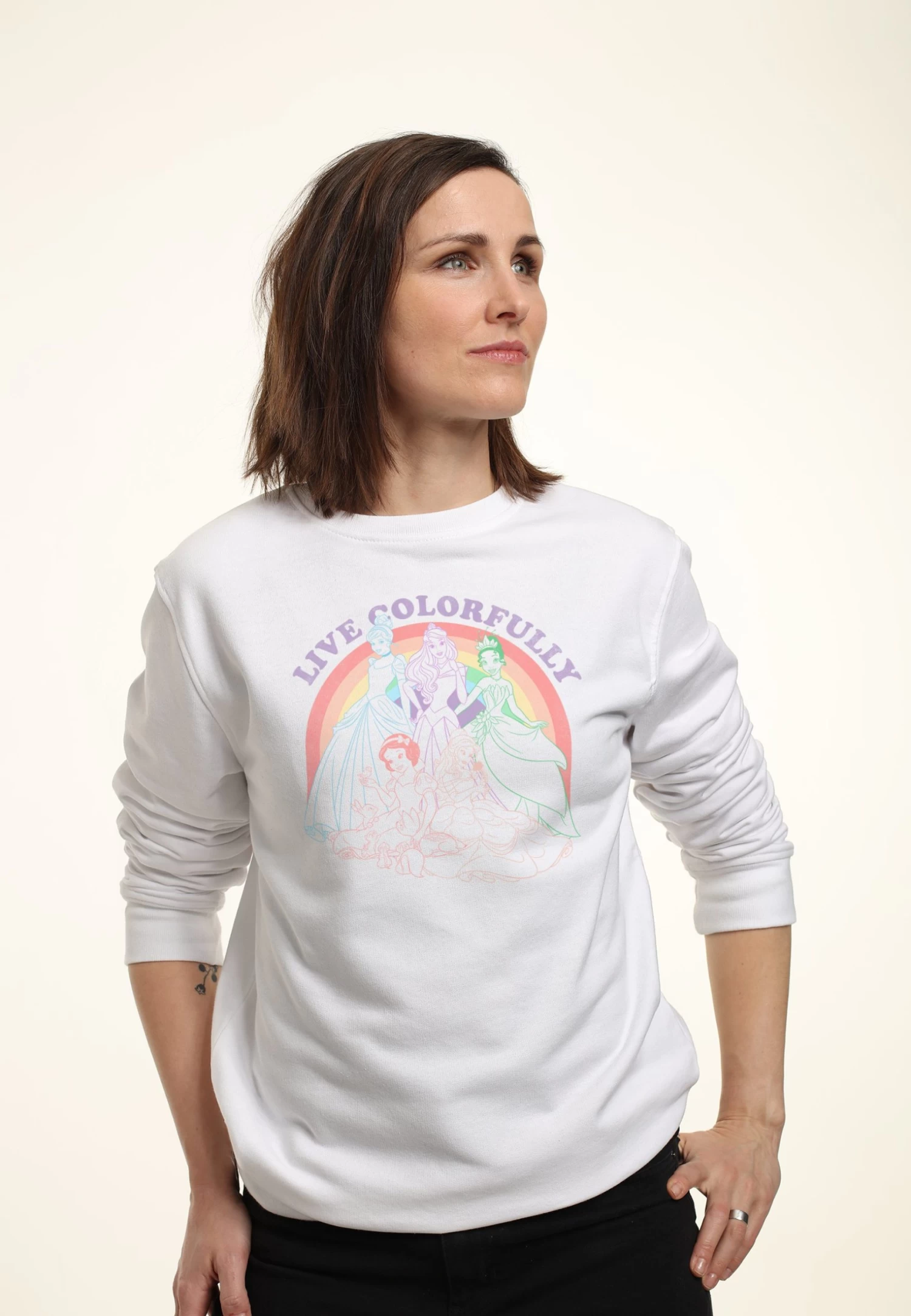 Disney Princesses Rainbow- Sweater - White 3 Disney Princesses Rainbow- Sweater - White - Afbeelding 3