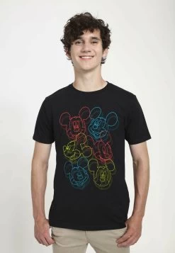 Disney Classic Mickey Neon Heads Unisex - T-Shirt Print - Black