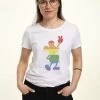 Disney Mickey Classic Love Is Love Pride Mickey - T-Shirt Print - White