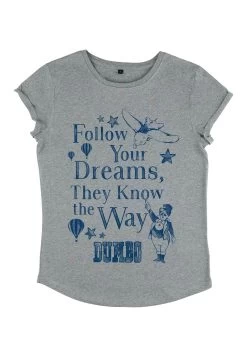 Disney Dumbo Follow Dreams - T-Shirt Print - Melange Grey -Mode Verkoop 5019615d9d424856bbbd06c283241984