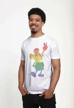 Disney Mickey Classic Love Is Love Pride Mickey Unisex - T-Shirt Print - White -Mode Verkoop 533ad2b521234a3aba91331821551b94