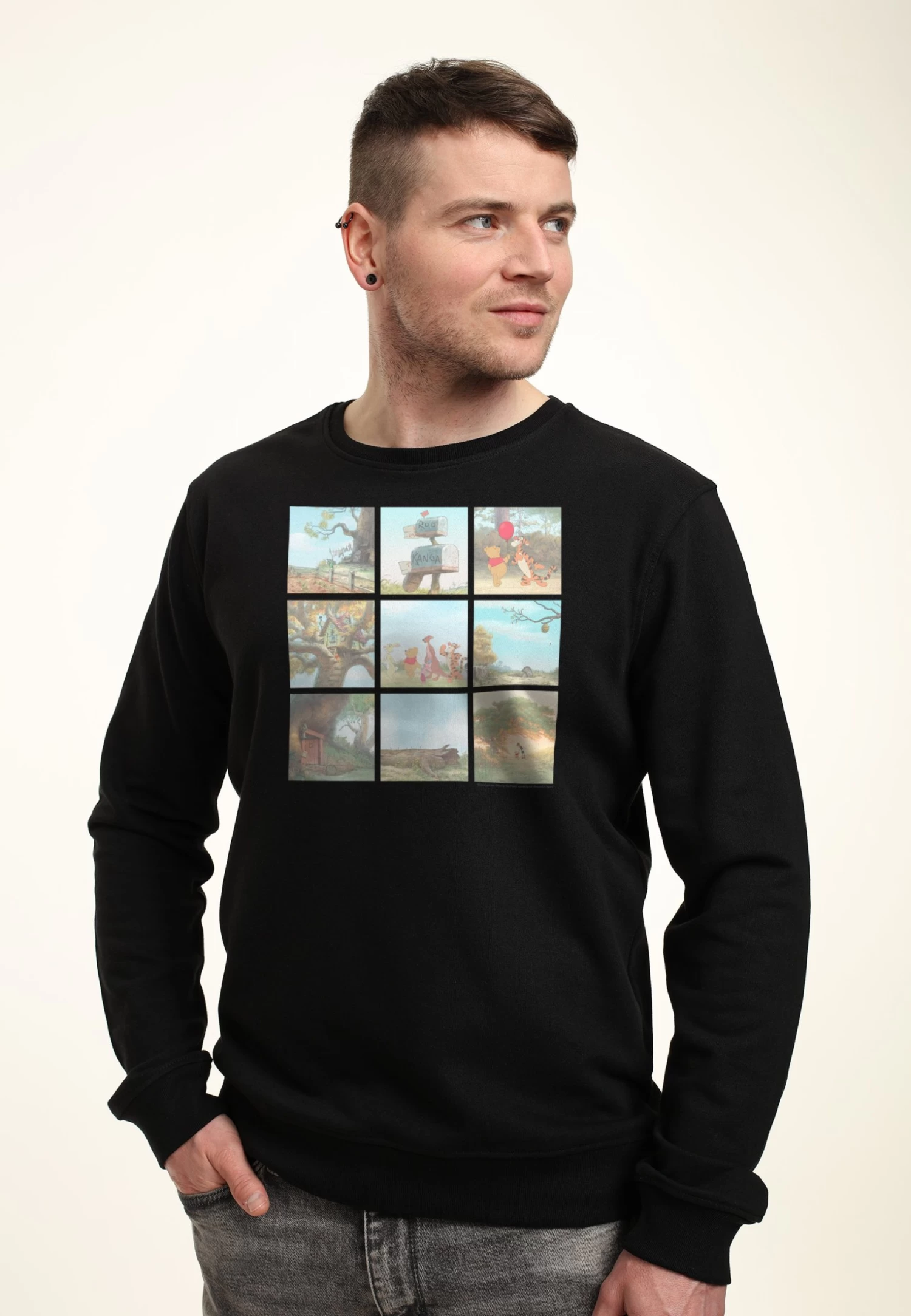 Disney Winnie The Pooh Pooh Scenes - Sweater - Black 3 Disney Winnie The Pooh Pooh Scenes - Sweater - Black - Afbeelding 3